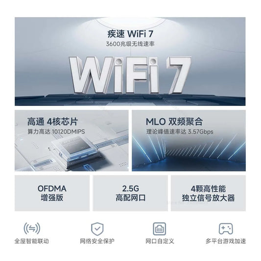 Xiaomi Router BE3600 WiFi 7 Dual-Band Qualcomm quad-core Gaming Acceleration 3570Mbps Dual WAN LAN Mesh Network Repeater VPN.