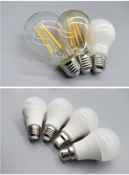 8PCS Led-lampe E27 B22 E14 220V GU10 Spot Licht 9W LED Glühlampe Retro Edison Vintage lampe AC 220V 110V Glas Lampen für Zuhause.