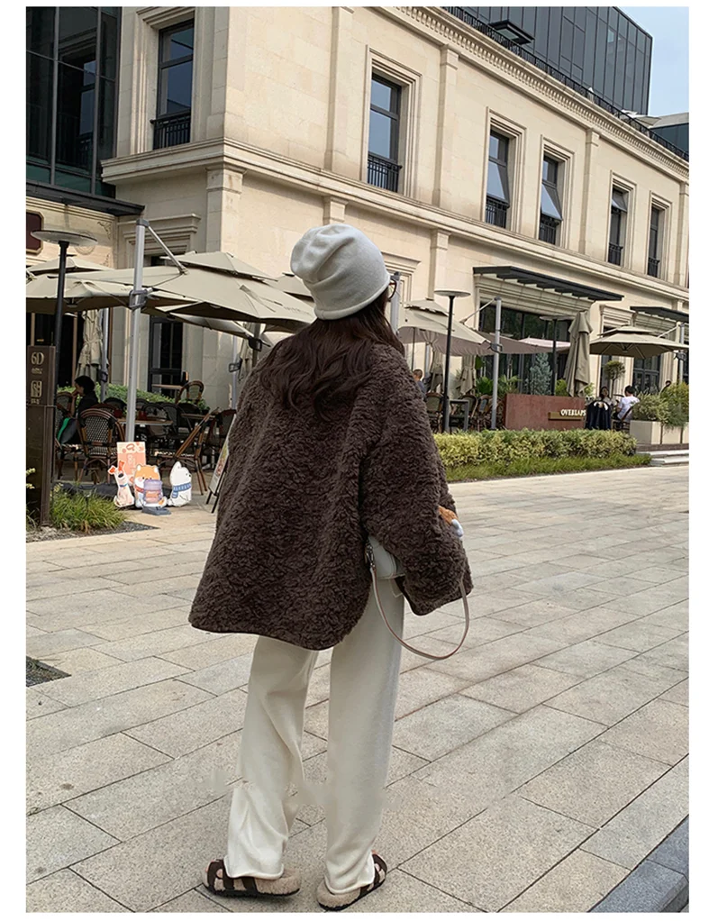 Koreanische Version des weichen, wachsartigen, faulen Wind-Stricksets 2024, sanfter Rundhalspullover, Pullover, weites Bein, Hose, zweiteiliges Set für Damen