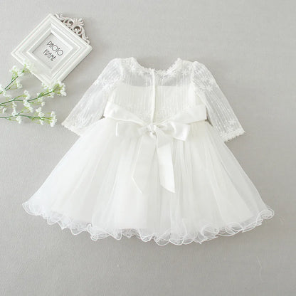 Baby Taufe Weißes Kleid Säuglingskleid Kleid Mädchen Party Geburtstag Hochzeit Prinzessin Kleid Für Kinder Erstkommunion Leistung 0-24M