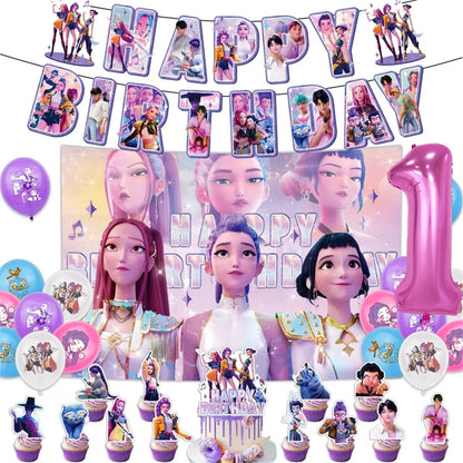 Neue Kpop Dämon Jäger Thema Einweg Geschirr Set Party Liefert Huntrix Saga Jungen Kuchen Topings Geburtstag Party Dekoration