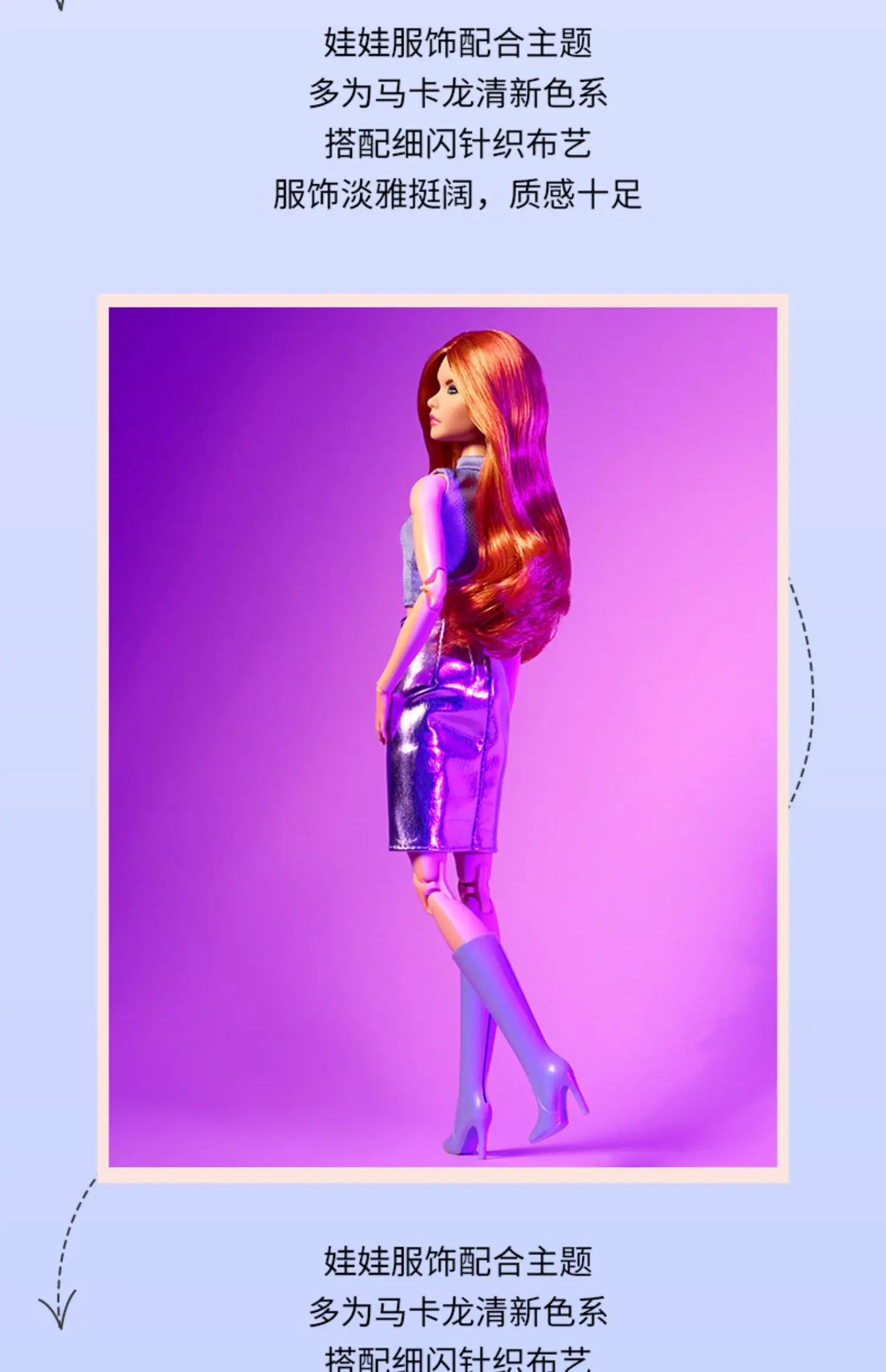 Genuine Barbie Deluxe Style Dolls Pink Dress Outfit Blond Hair Knot Bow Accessories Mesh Tights Toys For Girls Sweet Gift