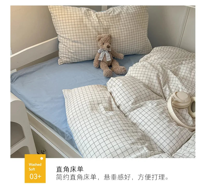 Home Quality Bedding Set Soft Cotton Duvet Cover Pillowcase Flat Sheet 3pcs Set Home Textiles Bedding Adjustable 0.9-1.2m Bed 이불.