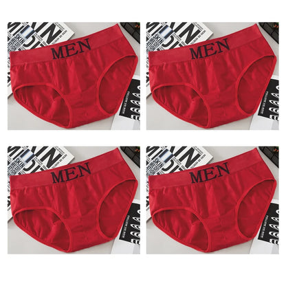4pcs Mens Sexy Briefs Teenager Sport Underwears Plus Size Fat Men's Underpant Panties Students Breathable Fashion Casual Panties.