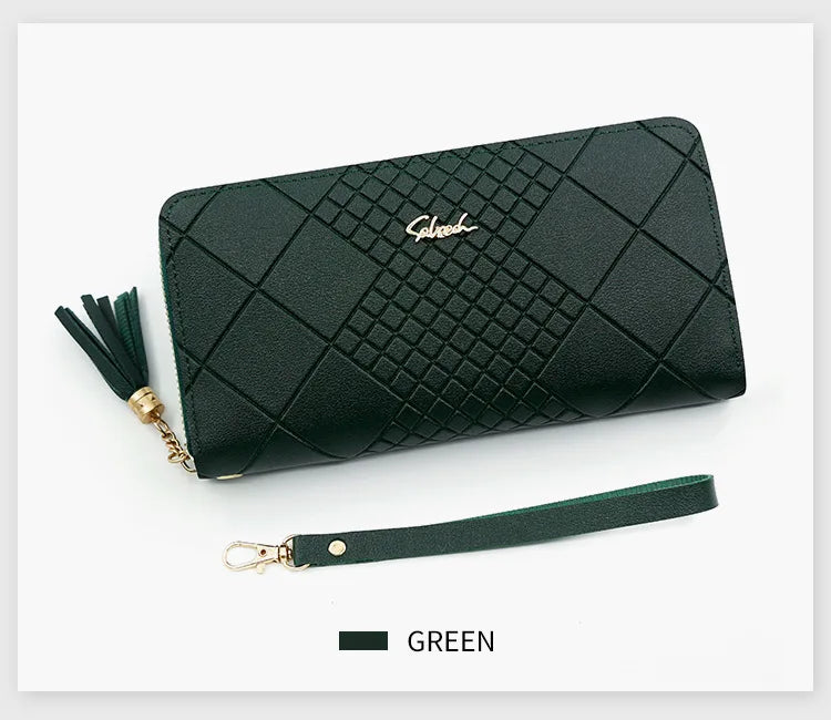 Zipper Money Coin Purse Women Card Holder Long PU Leather Clutch Wallet Large Capacity Lady Wristlet Phone HandBags Money Pocket.