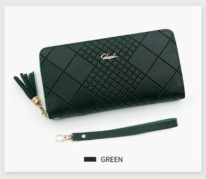 Zipper Money Coin Purse Women Card Holder Long PU Leather Clutch Wallet Large Capacity Lady Wristlet Phone HandBags Money Pocket.