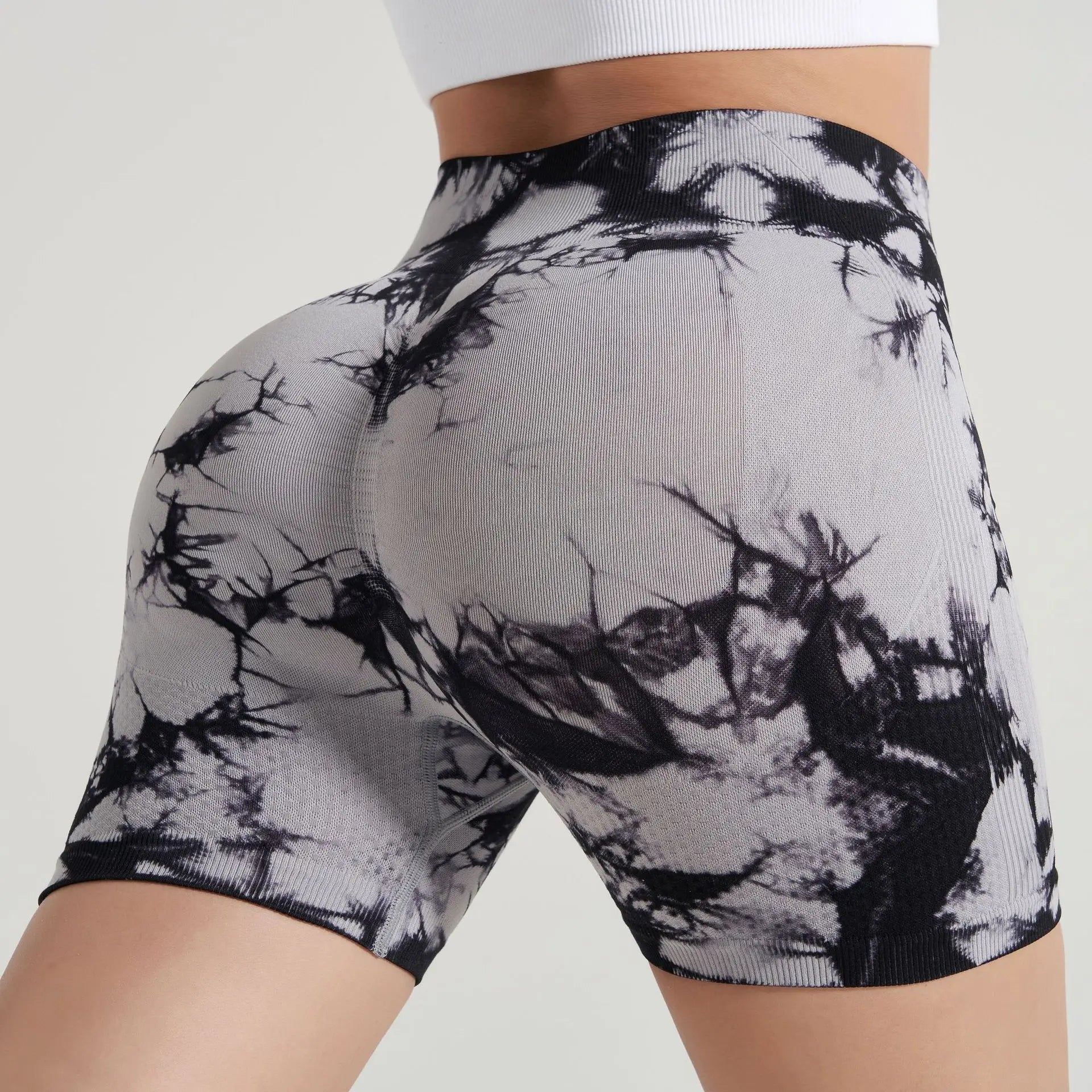 Tie-Dye Yoga Shorts for Women High Elastic Gym Shorts Push Up Sports Shorts Running Workout Fitness Women Short Sports Leggings.