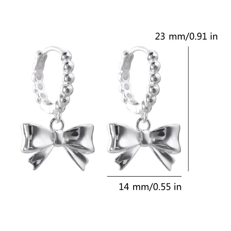 Bowknot Studs Earrings Ear Piercing Jewelry Accessory Stylish Bow Ear Pendant Jewelry for Fashion Enthusiasts.