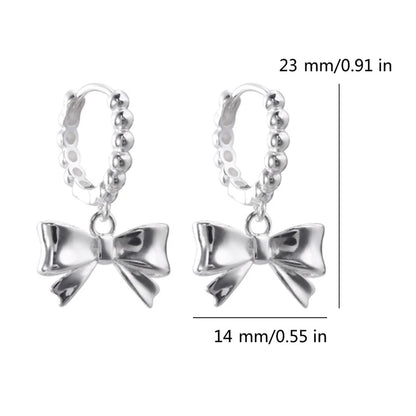 Bowknot Studs Earrings Ear Piercing Jewelry Accessory Stylish Bow Ear Pendant Jewelry for Fashion Enthusiasts.