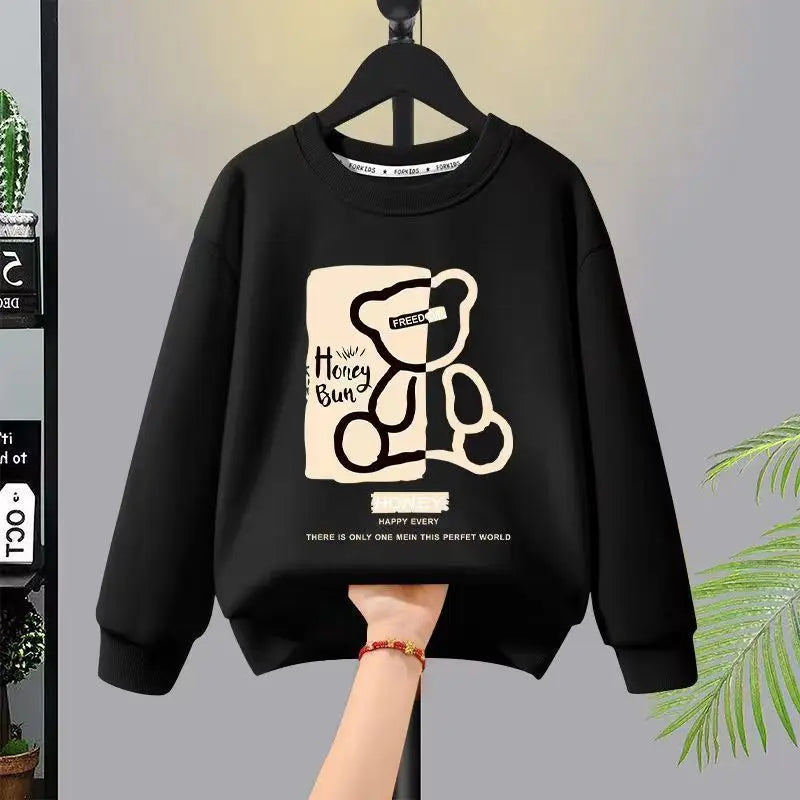 Autumn Baby Girls Clothes Set Kid Boy Cartoon Bear Printed Sweatshirt Pullover And Pants 2pcs Suit Children Top Bottom Tracksuit.