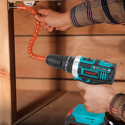 ONEVAN Elektrischer Schlagbohrschrauber, 25 + 3 Drehmoment, multifunktional, 2 Gänge, Akku-Bohrhammer, Elektrowerkzeug für Makita 18 V Akku-Stift