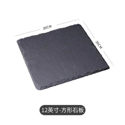 Japanese And Korean Style SLATE Plate Dessert Sushi Flat Western Food Black SLATE Plate Tableware.