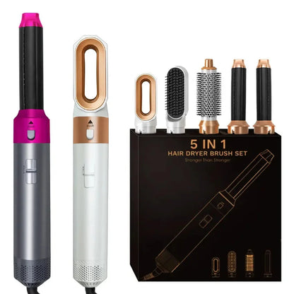 Hair Dryer 5-In-1 Electric Hair Comb Negative Ion Straight Curler Brush Blow Dryer Air Comb Removable Brush Kit Tool