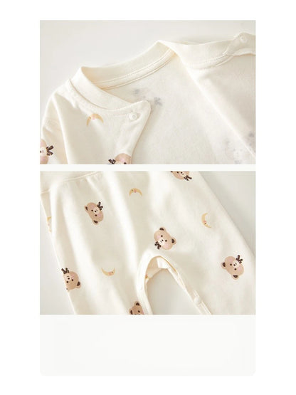 Newborn Baby Base Shirt+pants 2-piece Set Autumn and Winter Cartoon Pure Cotton Top+pants 0-18M Newborn Baby Pajamas.