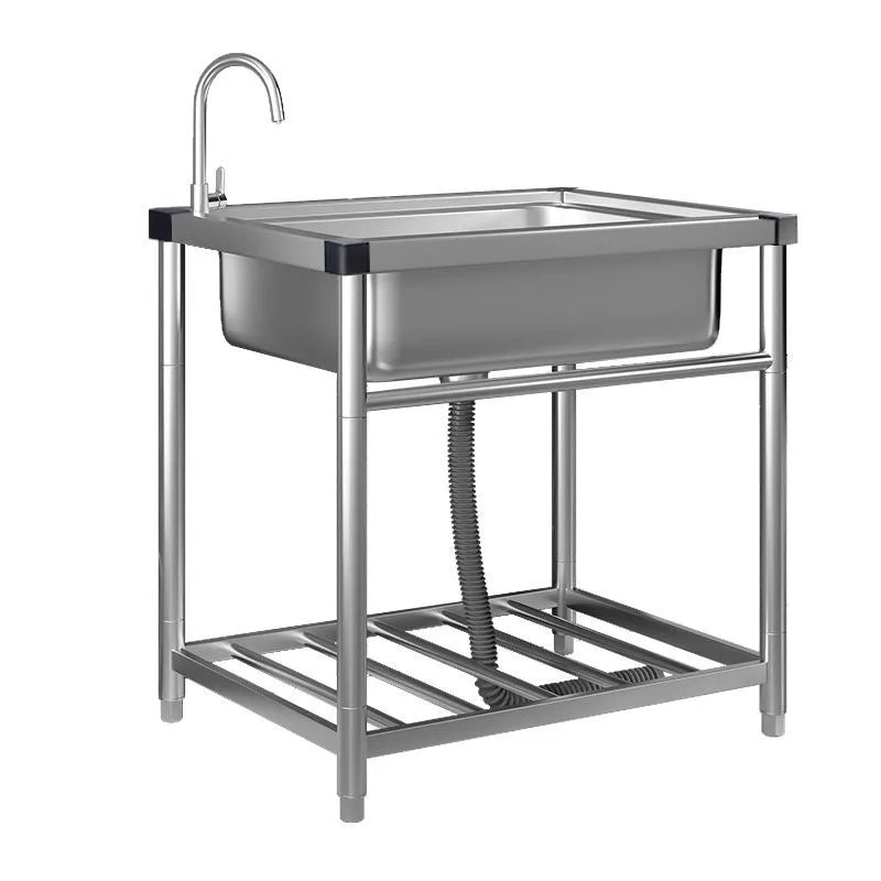 Wash Basin 304 Stainless Steel Sink with Bracket Single/double Sink Wash Basin For Kitchen, Garage, Laundry and Basement