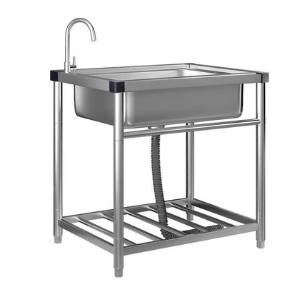 Wash Basin 304 Stainless Steel Sink with Bracket Single/double Sink Wash Basin For Kitchen, Garage, Laundry and Basement
