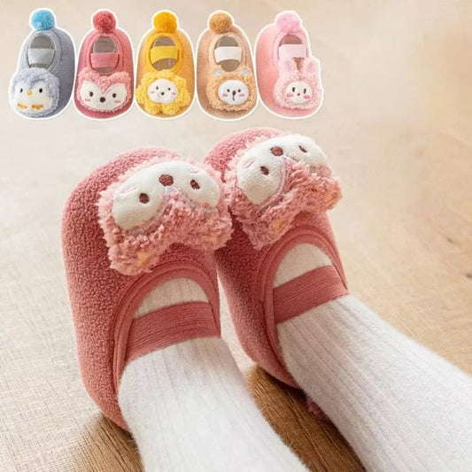Lovely Infant Slippers Toddler Kids Boy Girl Knit Crib Shoes Warm Cute Cartoon Anti-slip Prewalker Newborn Slippers Baby Shoes