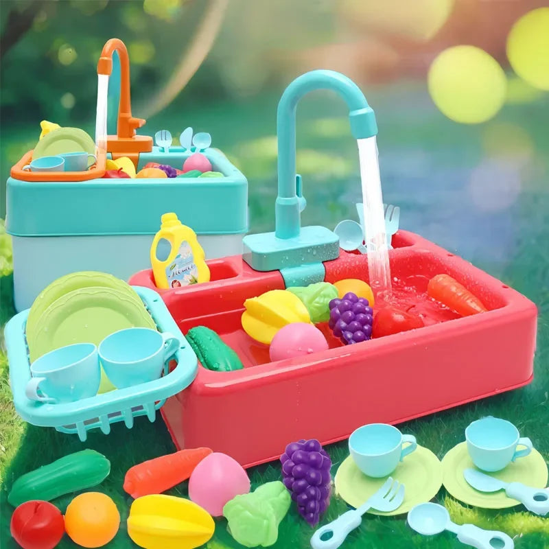 Kitchen Toy Plastic Dish Wash Sink Set Children Simulation Pretend Role Play Housework Kit Early Educational Toys for Children.