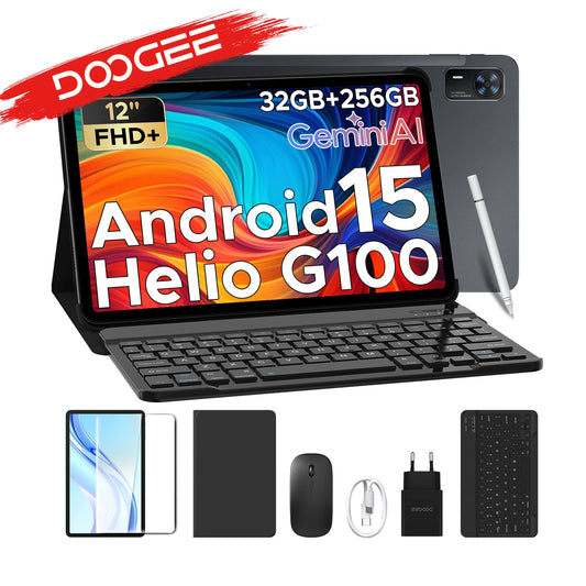 Doogee Tab E3+ 2 in 1 Tablet Pc Gemini Ai 12"" 2K Display Android 15 32Gb Ram(8+24) 256Gb Rom 8800Mah Battery Helio G100 Tabletpc.