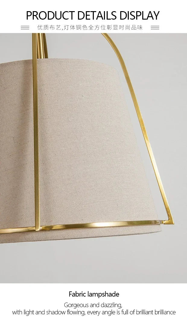 Winfordo Farmhouse Stoff-Kronleuchter zum Aufhängen, Stoff-Pendelleuchte für Schlafzimmer, Esszimmer, Küche, Insel, Heimdekoration.