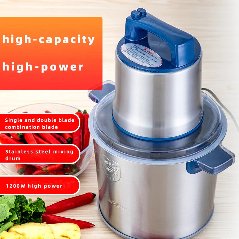 DIVEDEER Meat grinder household electric stainless steel cooking stirring garlic mince mince machine small garlic puree.