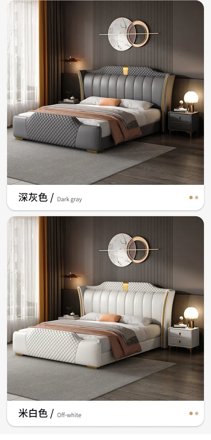 Luxuriöses Doppelbett mit Rahmen, 200 x 200 cm, King-Size-Bett, beleuchtet, 180 x 200, Queen-Size-Bett, luxuriöses, modernes, voll beleuchtetes 2-Personen-Schlafzimmer-Wohnmöbel