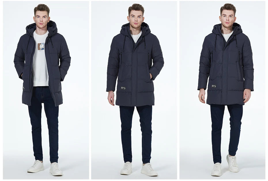 ICEbear 2023 winter jackets for men casual cotton coat mid-length Puffer parkas MWD3061D.