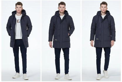 ICEbear 2023 winter jackets for men casual cotton coat mid-length Puffer parkas MWD3061D.