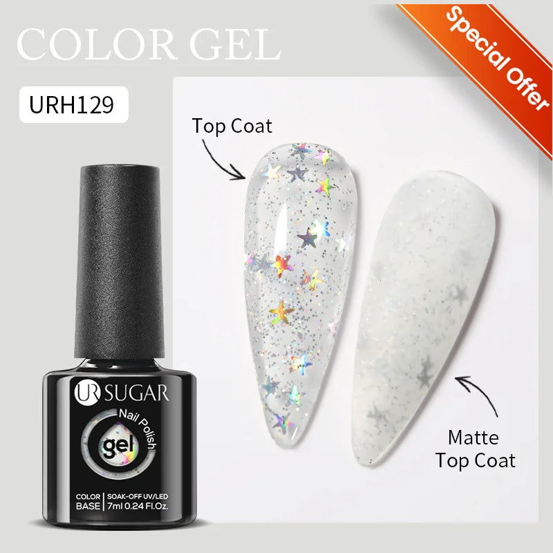 UR SUGAR 7/7.5ml Summer Blue Silver Gel Nail Polish Semi Permanent High Quality Soak Off UV LED Varnishes Nails Art Manicure