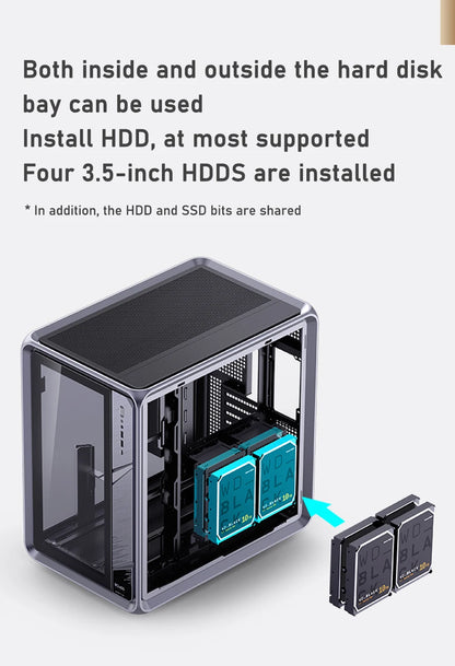 JONSBO BO400 ATX Desktop Case Aluminum Side View Sea View Room Chassis Supports 360 Water-cooled 10 Fan Positions