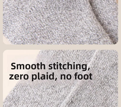 5 pairs of men's mid-calf thick winter fleece-lined thermal terry socks, blended cashmere solid color towel socks