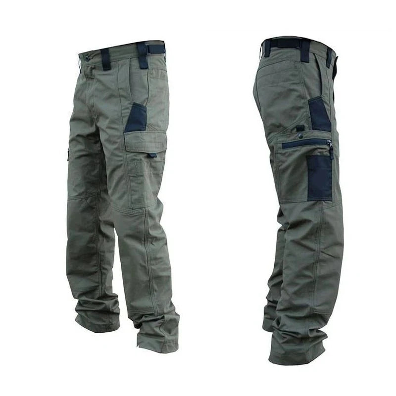 Black Camo Cargo Pants Outdoor Multi-pocket Ripstop Waterproof Trousers Male Autumn Wear-resistant Training Fishing Work Pant.