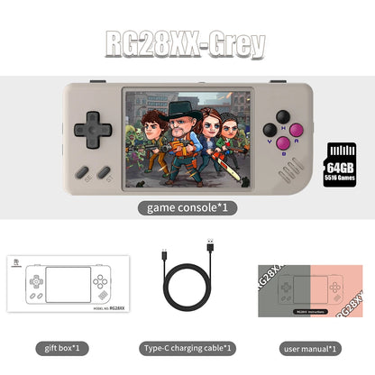 ANBERNIC RG28XX Handheld Game Console 2.83" Screen IPS Screen 64G Linux 5000+ Games Pre-installed H700 Quad-core ARM Cortex-A53.