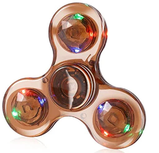 Crystal Luminous LED light Fidget Spinner Hand Top Spinners Glow in Dark EDC Stress Relief Toys Kinetic Gyroscope for Children.