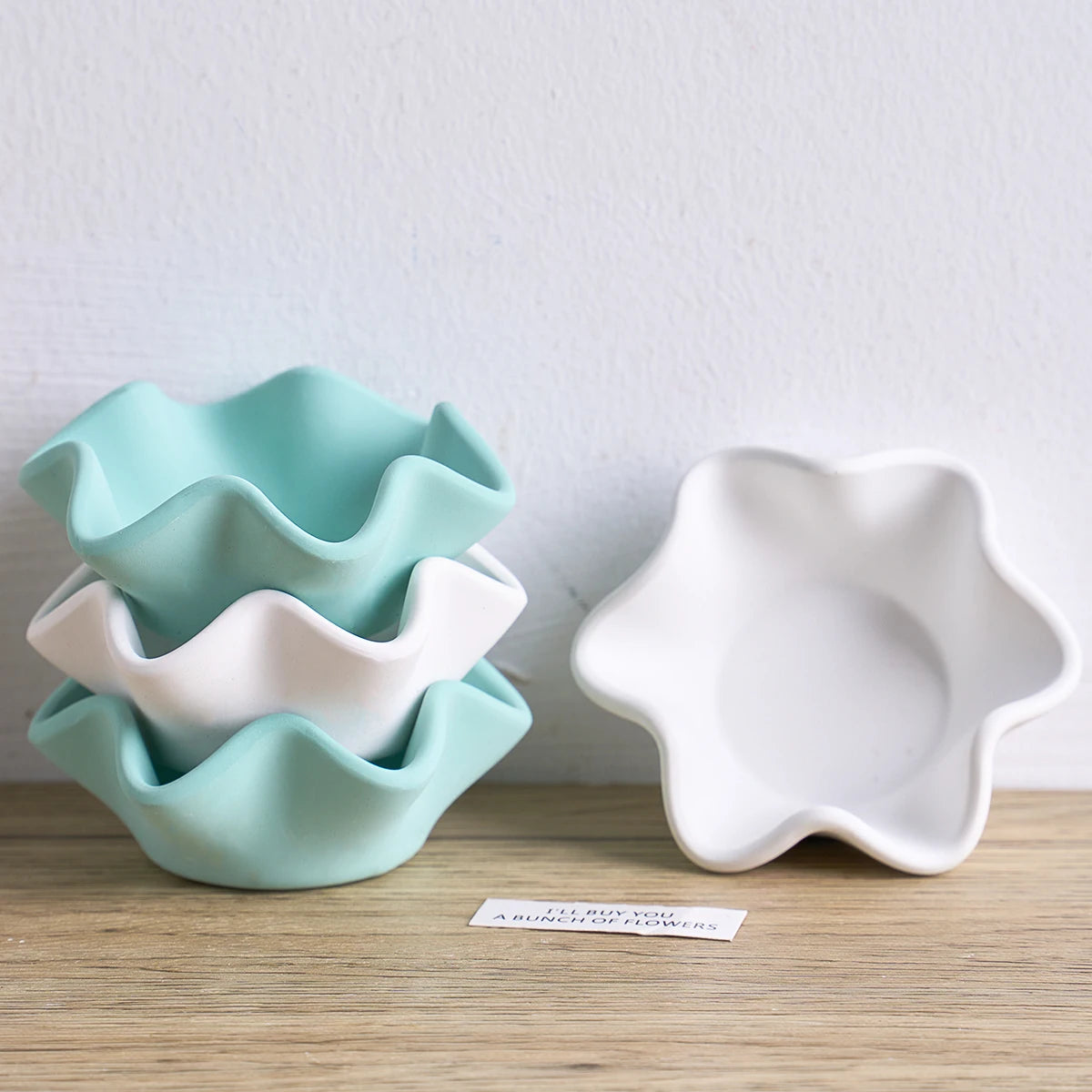 Curved Edge Bowl Silicone Mold DIY Handmade Gypsum Concrete Casting Scented Candle Cup Jewelry Storage Mold Craft Gift Home Deco.