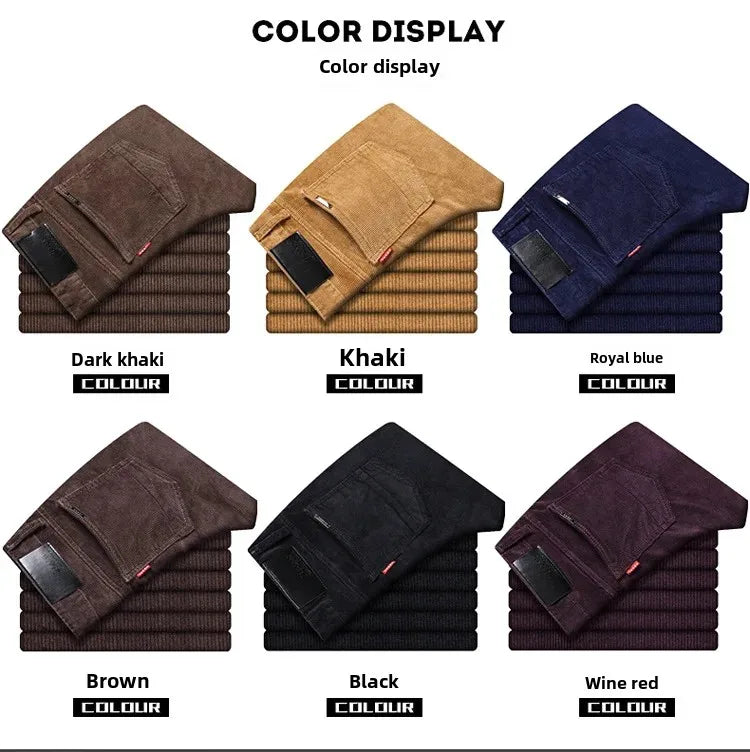 Herren Cord-Freizeithose, gerades Bein, lockere Passform, Jugend, Winter, dicke warme Samt-Jogginghose, Jogginghose, Baggy-Jogginghose.