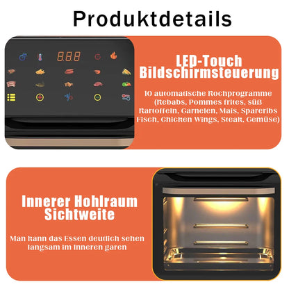 4/5/6/7/10/12L Electric Air Fryers Oil-free Automatic Household Kitchen 360°Baking Convection Oven Deep Fryer without Oil.