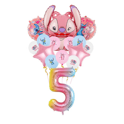 Disney Lilo Stitch Geburtstag Party Dekoration Kinder Stitch Thema Geschirr Set Engel Luftballons Happy Banner Zubehör für Mädchen zugunsten.
