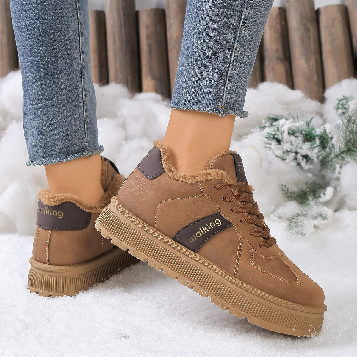 New Winter Round Toe Thick Soled Women's Boots Fashion Casual Comfortable Warm Cotton Shoes  Women's Ankle Boots.