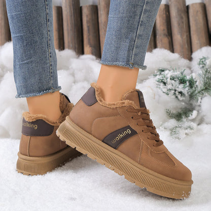 New Winter Round Toe Thick Soled Women's Boots Fashion Casual Comfortable Warm Cotton Shoes  Women's Ankle Boots.