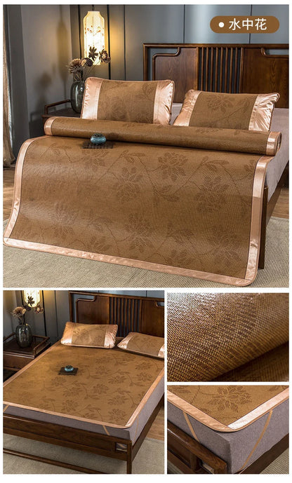 WASART Summer bamboo rattan mat adult children cool sleeping mat sheet 90/150/180cm portable foldable double bed protection pad.