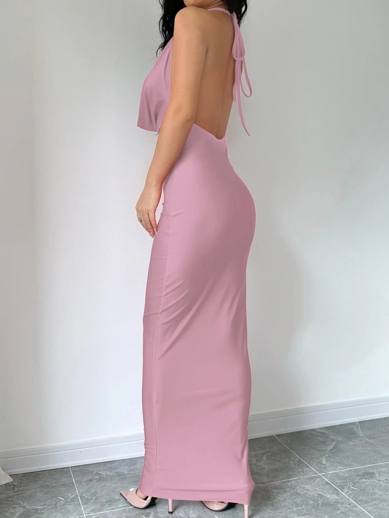 Dulzura Herbst Frauen Halter-Backless Midi Kleid Für Frauen Bodycon Sexy Party Elegante Outfits Abend Geburtstag Kleidung Y2K 2024.