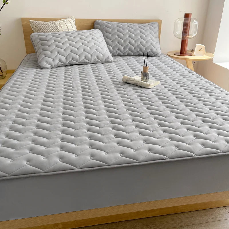 3pcs Waterproof Bedding Set 1pc Mattress Cover 2pcs Pillowcase Soft Comfortable Fitted Sheet Washable Durable Mattress Protector