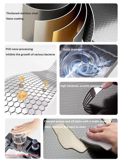 Large Single-Basin Digital Intelligent Sinks Water Bowl Stand 100x46cm Thickened Stainless Steel for Multi-Functional Kitchen