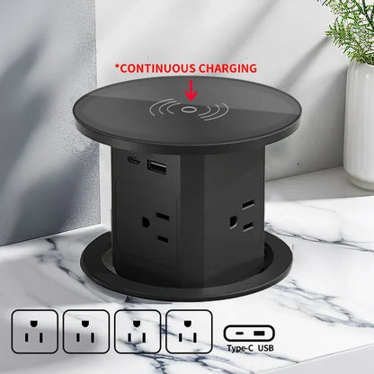 Us uk au stecker power küchentisch steckdose pop up desktop steckdosen strom ladung usb aluminium regal, versteckt, eingebaut