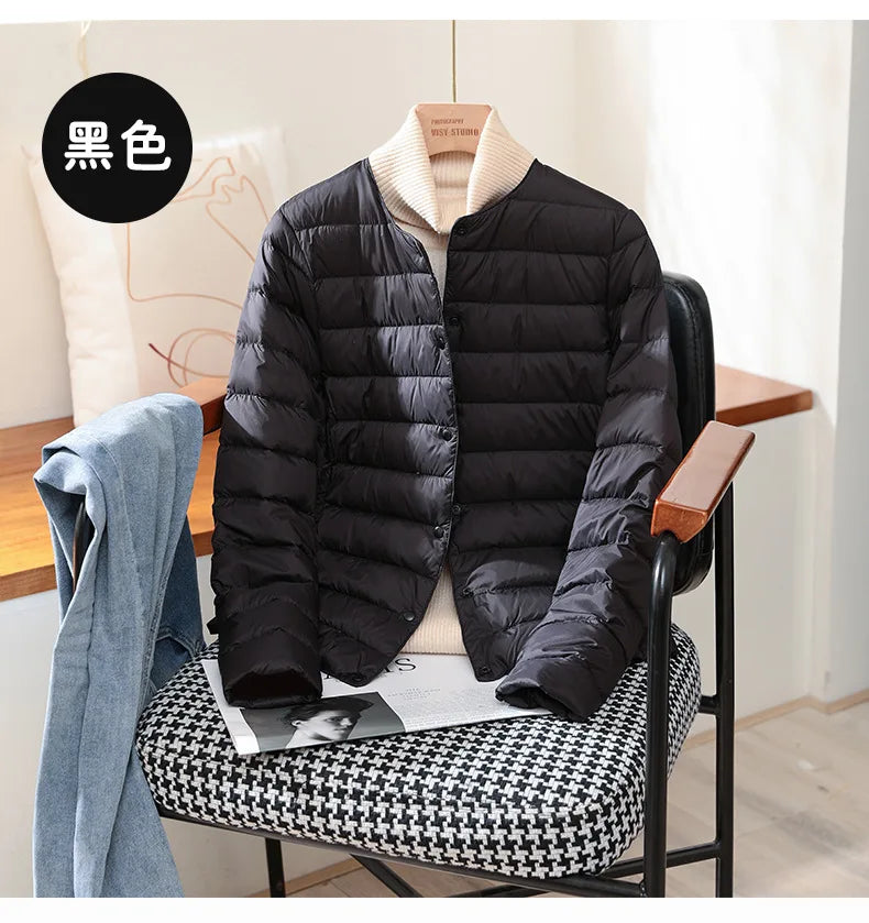 Neuheiten frauen Weiße Ente Unten Liner Puffer Jacke 2023 Herbst Winter Weibliche Warm Halten Koreanische Büro Dame Unten Mantel.