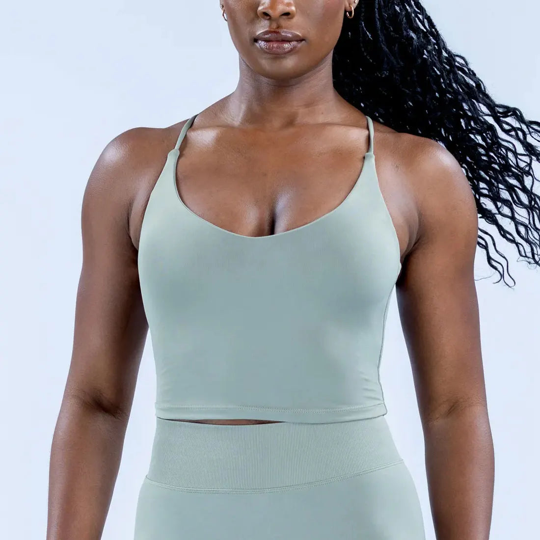 NCLAGEN Dynamic Strappy Top Gym Clothes High Support Push-up Fitness Tank Top Back Cross Workout Pilates Yoga Running sports Bra.