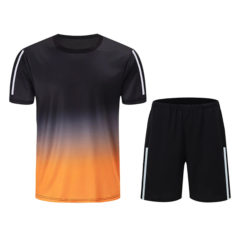 2pcs Summer Men's Quick drying Sports Suit Loose And Comfortable Round Neck Short Sleeved T-shirt Versatile Running Pocket Short