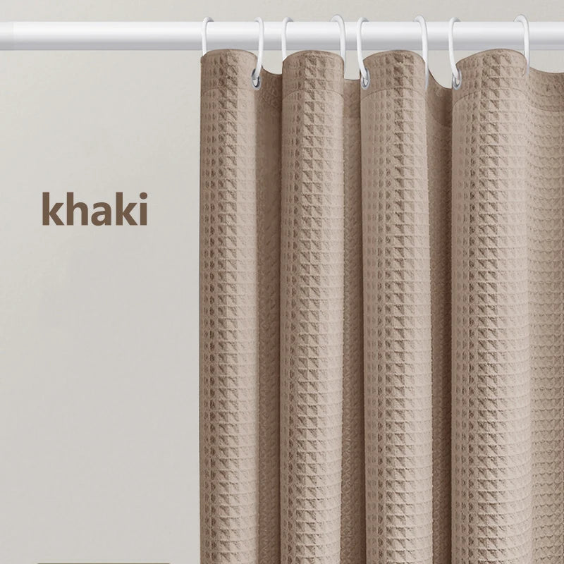 Verdickter, einfarbiger Waffel-Duschvorhang, porenfrei, doppelseitig, wasserdicht und schimmelförmig, geeignet für Toilette und Badezimmer