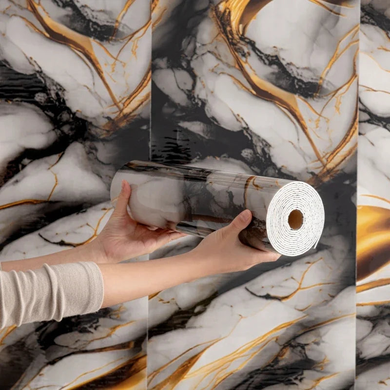 Selbstklebende Wandaufkleber aus dickem Schaumstoff, Marmorimitat, Tapeten für Schlafzimmer, Heimdekoration, wasserfeste Wandpaneele zum Abziehen und Aufkleben